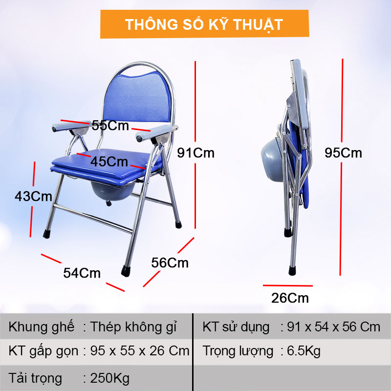 Thông số kỹ thuật ghế bô vệ sinh GK-130