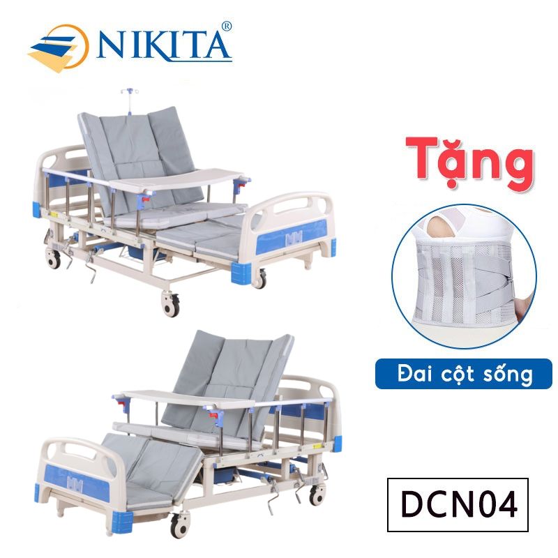 Giường Y Tế 4 Tay Quay Nghiêng Trái Phải NKT-DCN04