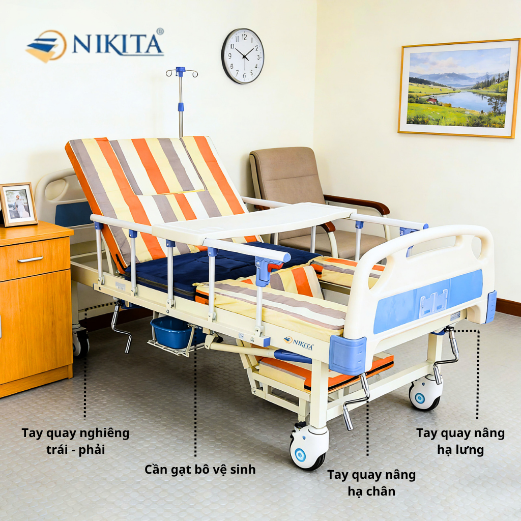 Chức năng của các tay quay giường y tế NIKITA DCN05 Chức năng của các tay quay giường y tế NIKITA DCN05