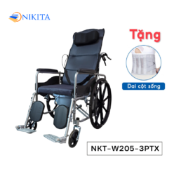 Xe lăn pít tông có lót nệm NIKITA NKT-W205-3PTX