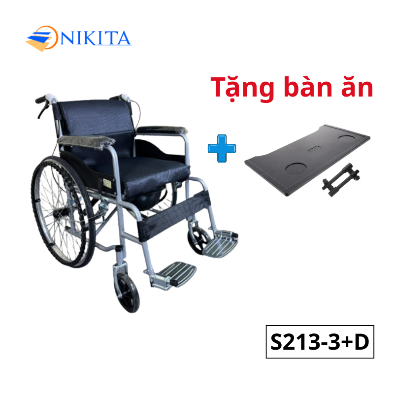 Xe lăn có bô vệ sinh Nikita S213-3 D