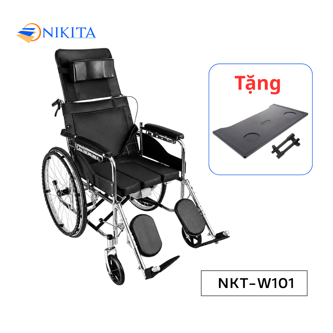 Xe lăn tay ngả giường có bô NIKITA NKT-W101