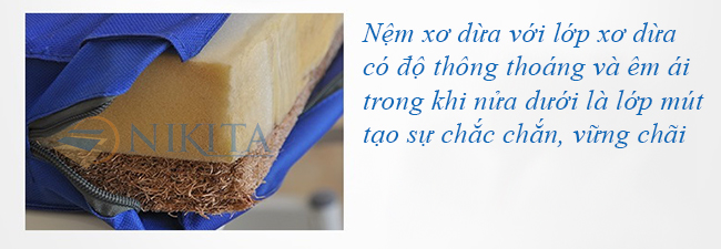 demxodua-5 đệm xơ dừa giường bệnh nhân 5 tay quay DCN05