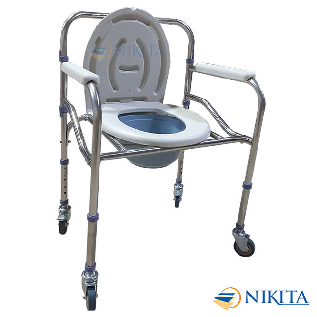 Ghế bô WC có bánh xe di chuyển tiện lợi NIKITA GK-155