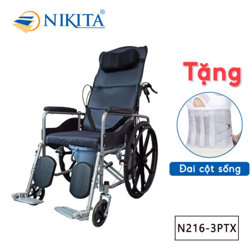 Xe lăn pít tông có lót nệm N216-3PTX NIKITA