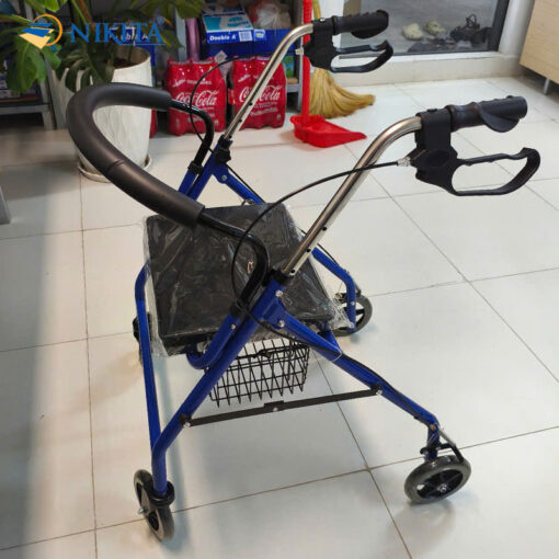 Xe Đẩy Tập Đi Có Rổ Đa Chức Năng Màu Xanh NKT-KX80