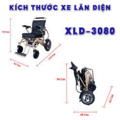 Kích thước xe lăn điện 4 bánh cho người tai biến XLD-3080