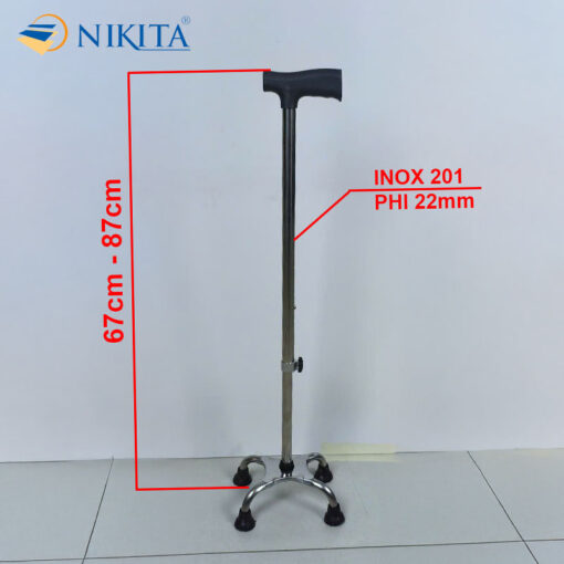 Kích Thước Gậy Chống 4 Chân Tập Đi Cho Người Lớn Tuổi NIKITA GNG-4TU