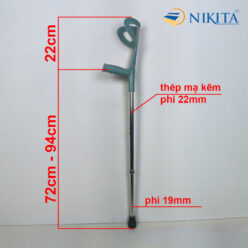 Kích thước Nạng chống chân đơn hỗ trợ đi lại, chất liệu thép, màu xanh NIKITA NKT-KX10-18