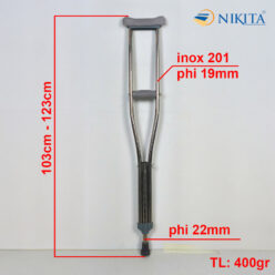 Kích thước Nạng chống chân inox hỗ trợ tập đi cho người gãy chân NIKITA NKT-KX60-103