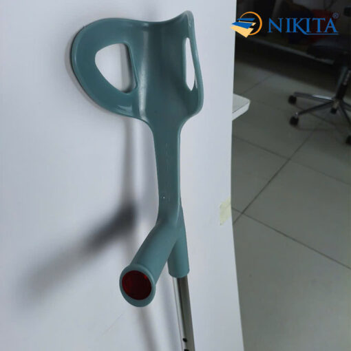Nạng chống chân đơn hỗ trợ đi lại, chất liệu thép, màu xanh NIKITA NKT-KX10-18
