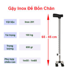 Gậy Chống Tập Đi 4 Chân Vuông Cho Người Già NIKITA GNG-4VUONG