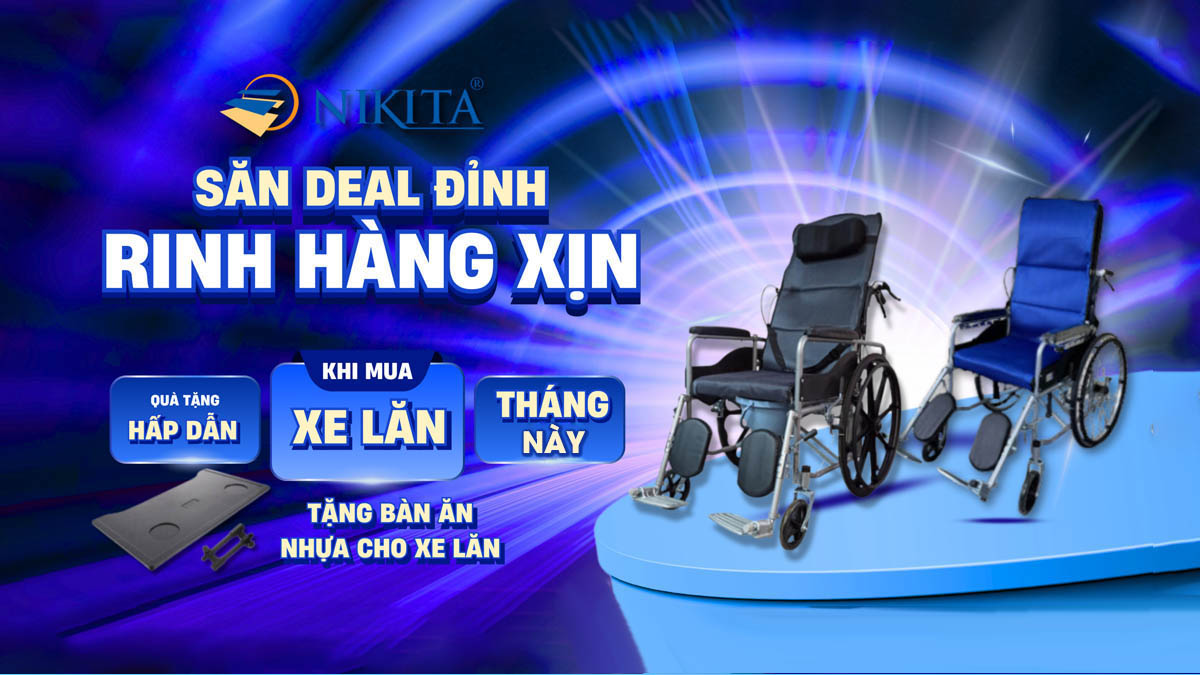 Banner sale xe lăn ngả giường nikita tháng 09