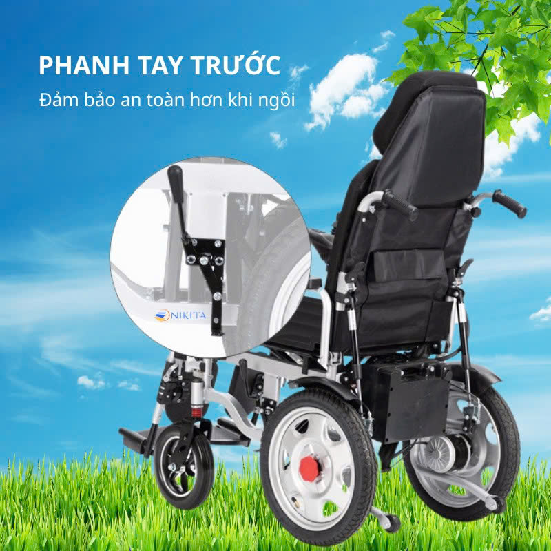Xe Lăn Điện Cao Cấp Tự Động NKT-W506 Ngả Thành Giường - Ảnh 4