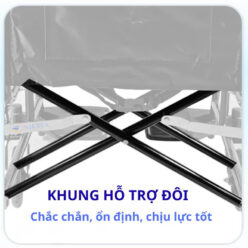 Xe lăn trợ lực có phanh an toàn, gấp gọn Nikita N216-2