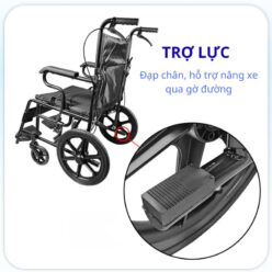 Xe lăn trợ lực có phanh an toàn, gấp gọn Nikita N216-2