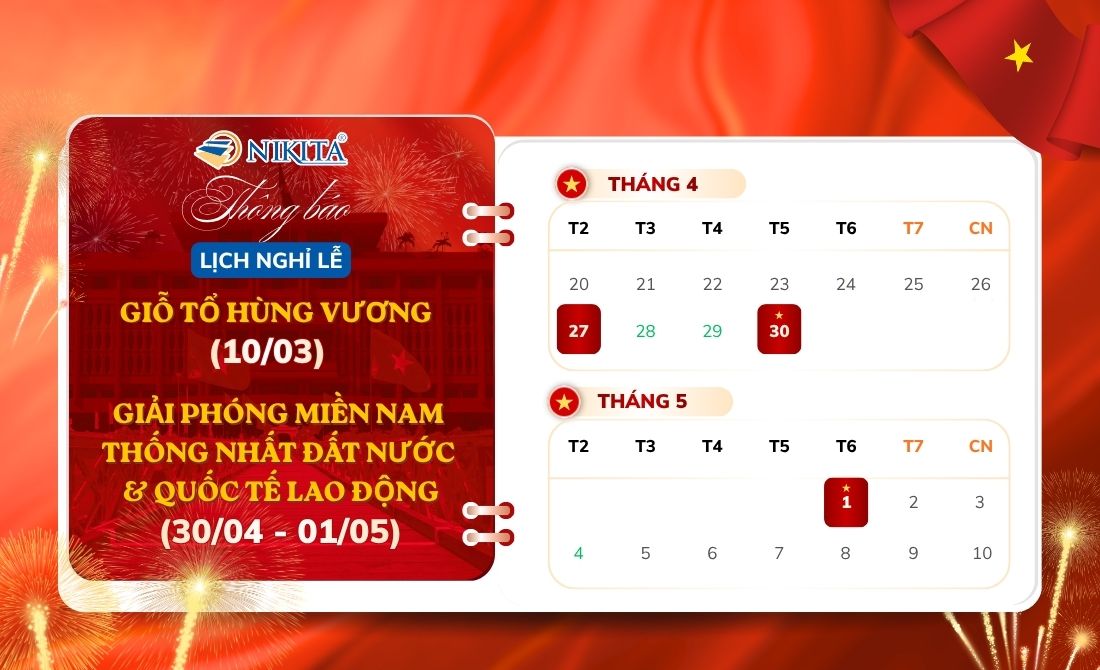 Banner thông báo nghỉ lễ NIKITA