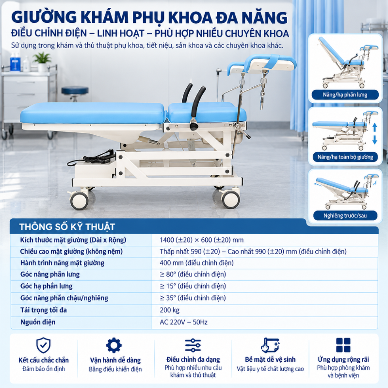 Giường phòng khám & Bàn mổ đa năng NIKITA Giường phòng khám & Bàn mổ đa năng NIKITA