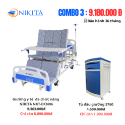 Combo Giường Y Tế DCN06 Và Tủ Đầu Giường S760 NIKITA